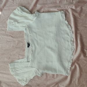 Torrid 2XL White Cropped Blouse